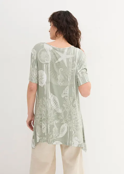 T-shirt long en viscose extensible, bonprix