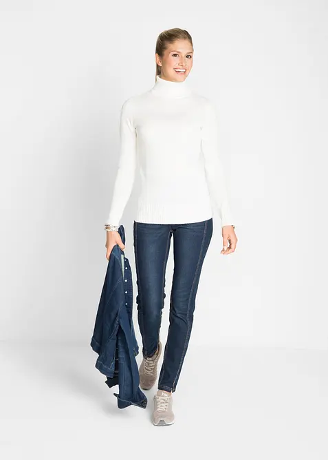 Pull col roul&eacute; basique, bonprix