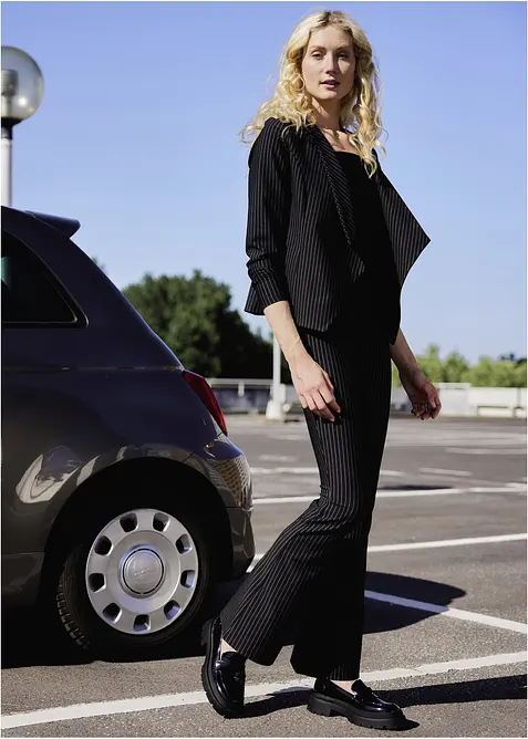 Pantalon &agrave; fines rayures, bonprix