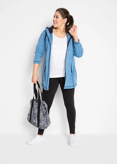 Long-Fleecejacke mit Kapuze, bonprix