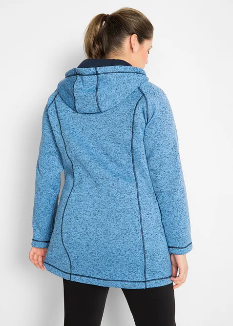 Long-Fleecejacke mit Kapuze, bonprix