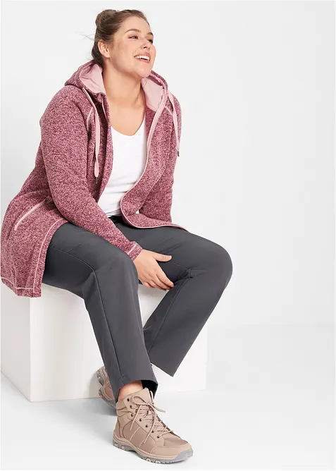 Veste longue polaire à capuche, bonprix