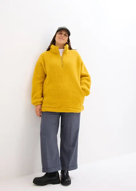 Fleeceshirt mit Stehkragen, bonprix