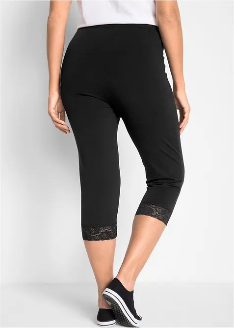 Capri-Leggings mit Spitzendetail, bonprix