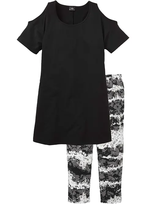 Capri Pyjama mit kurzen Ärmeln, bonprix