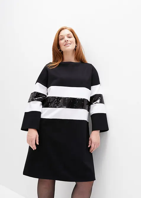 Robe en maille milano à sequins, bonprix