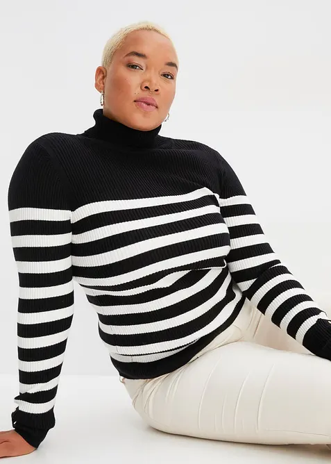 Rollkragenpullover aus Viskose-Mix, bonprix