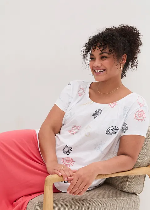 T-shirt imprimé à col rond, bonprix