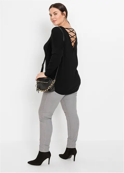 Pull en fine maille de viscose mélangée, bonprix