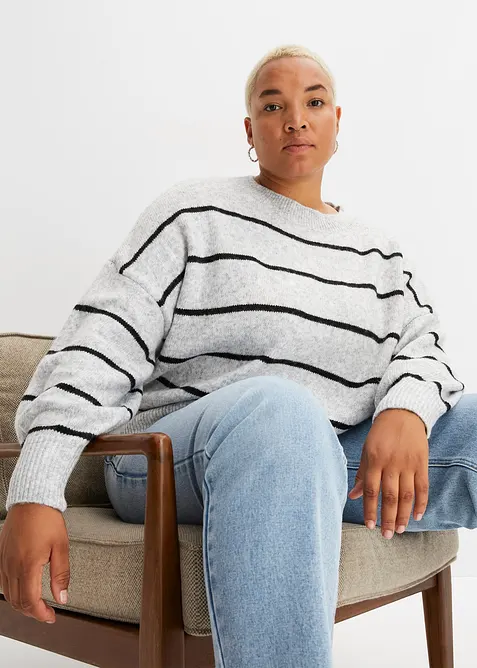 Gestreifter Pullover im Oversized Fit, bonprix