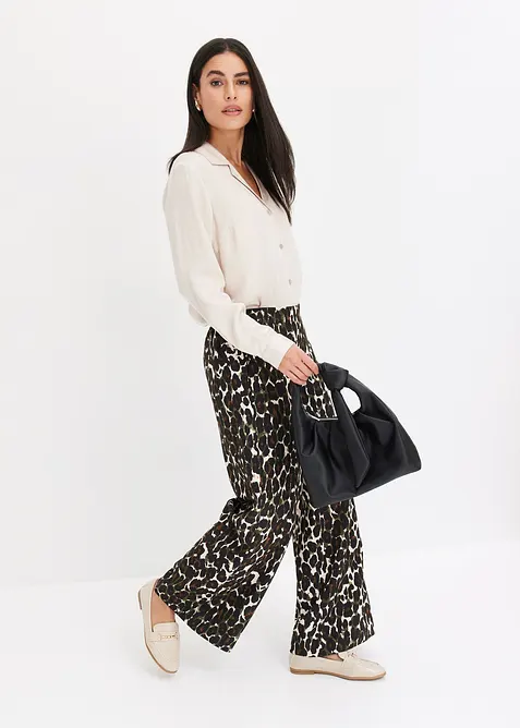 Chemisier en satin &agrave; col revers, bonprix