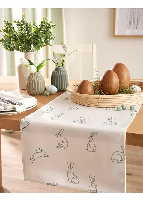 Chemin de table avec imprim&eacute; lapins, bonprix