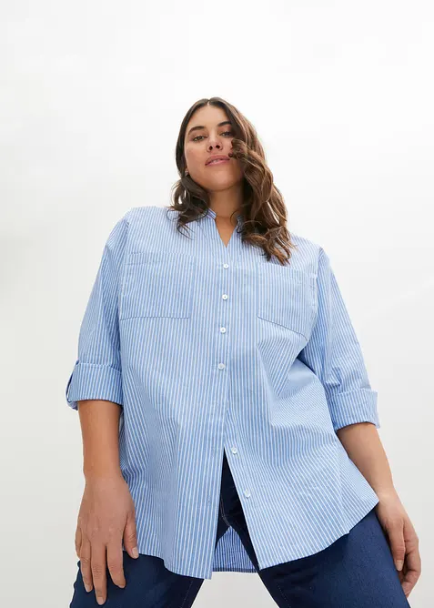 Longbluse mit Krempel-&Auml;rmel, bonprix