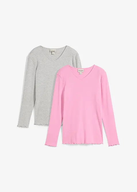 Lot de 2 T-shirts en coton c&ocirc;tel&eacute;, bonprix