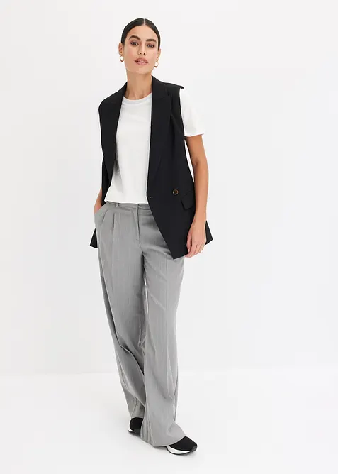 Shirt mit Strickb&uuml;ndchen und Glitzergarn, bonprix