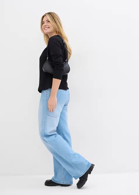 Langarmshirt aus reiner schwerer Bio-Baumwolle, bonprix