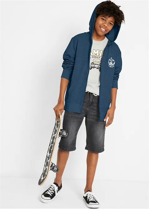 Sweat zipp&eacute; &agrave; capuche, 100% coton, bonprix