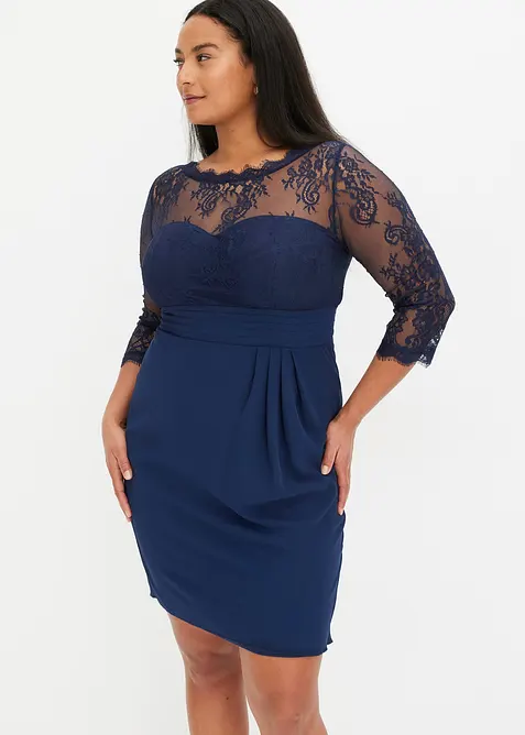 Robe courte avec empi&egrave;cement dentelle, bonprix