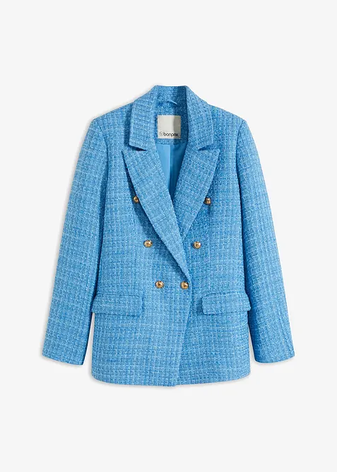 Blazer en maille bouclette à boutonnage double, bonprix