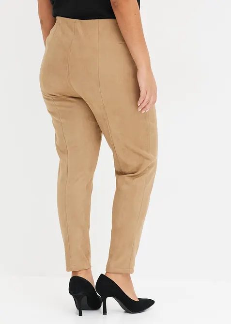 Velourlederimitat-Hose mit Bequembund, bonprix