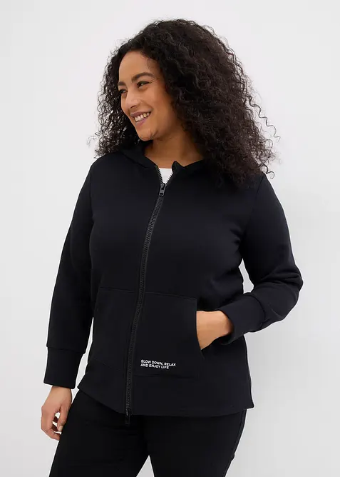 Sweatjacke aus softem Baumwoll-Mix, bonprix
