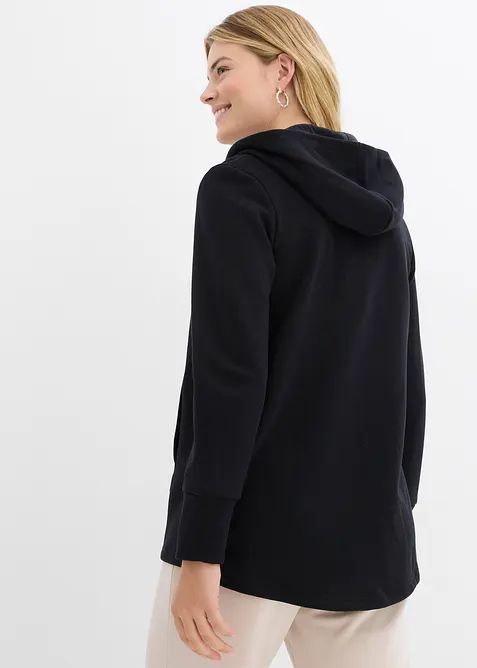 Sweat zipp&eacute; en doux coton m&eacute;lang&eacute;, bonprix