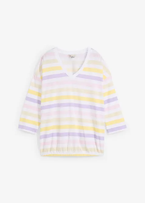 Slub-Shirt aus Bio-Baumwolle, 3/4 Arm, bonprix