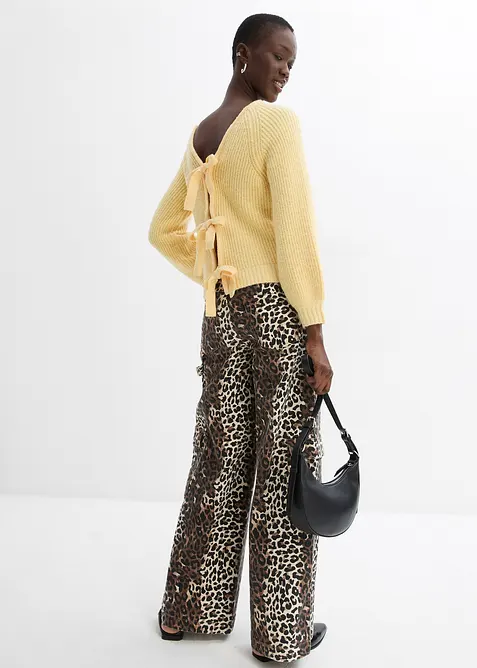 Wendestrickjacke mit Schleifen, bonprix