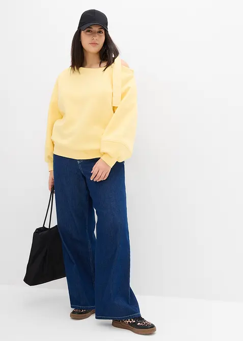 Sweat-shirt ample, asym&eacute;trique, bonprix