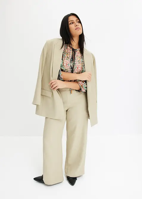 Blouse imprimée en satin fluide, bonprix