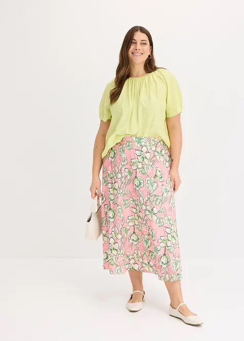 Midirock aus fließendem Viskose-Mix, bonprix