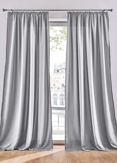 Lot de 2 rideaux en microfibre, bonprix