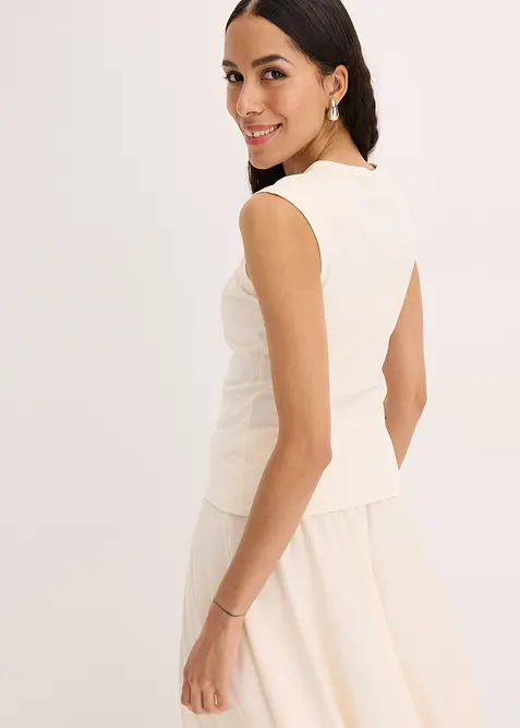 T-shirt en coton extensible avec d&eacute;tail twist&eacute;, bonprix