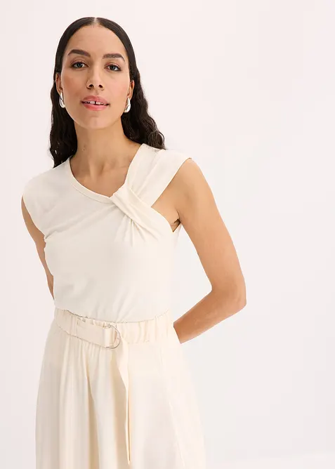 T-shirt en coton extensible avec d&eacute;tail twist&eacute;, bonprix