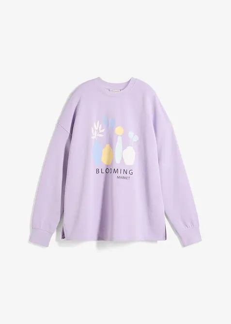 Sweat oversize en coton m&eacute;lang&eacute;, bonprix