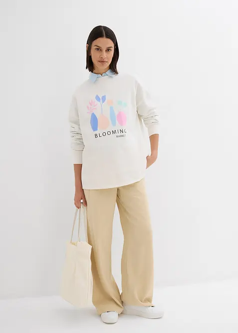 Oversize-Sweatshirt aus Baumwoll-Mix, bonprix