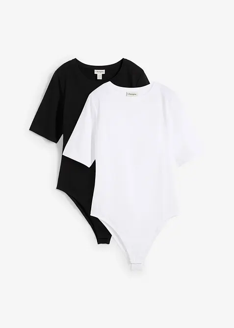 Lot de 2 bodys à manches courtes, bonprix