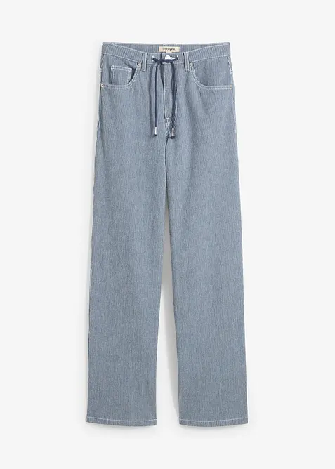 Loose Straight-Jeans, High Waist, Streifen, bonprix