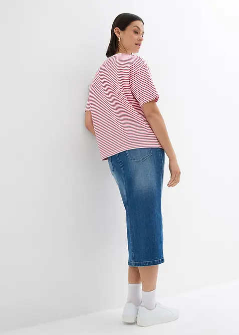 Gestreiftes T-Shirt mit Stickerei, bonprix