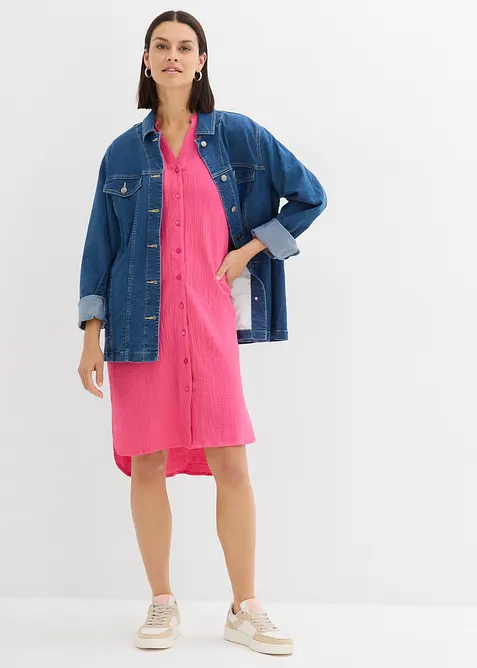 Hemdblusenkleid aus reiner Baumwolle, bonprix