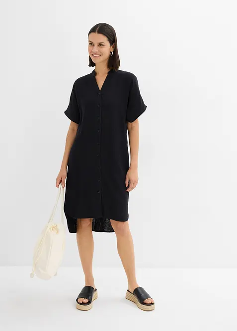 Hemdblusenkleid aus reiner Baumwolle, bonprix
