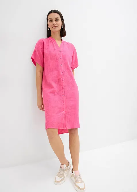 Hemdblusenkleid aus reiner Baumwolle, bonprix