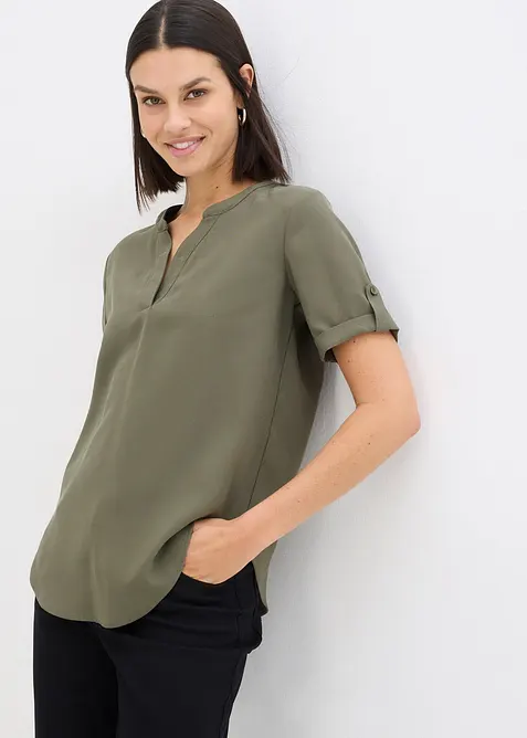 Blouse manches courtes en viscose mélangée, bonprix