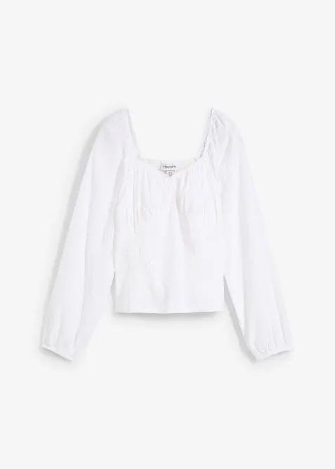 Blouse à broderie anglaise, 100% coton, bonprix