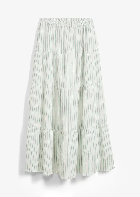 Gestreifter Maxirock aus reiner Baumwolle, bonprix