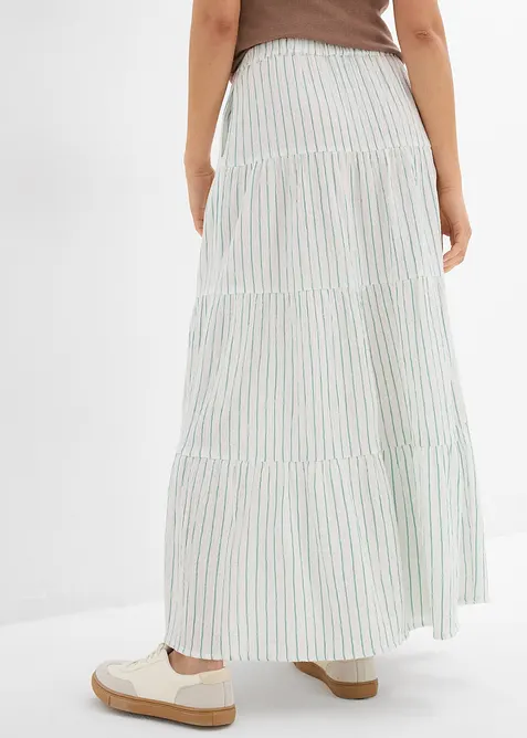 Gestreifter Maxirock aus reiner Baumwolle, bonprix