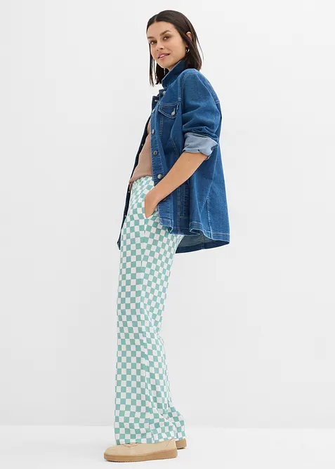 Karierte Marlenehose aus fließender Viskose, bonprix