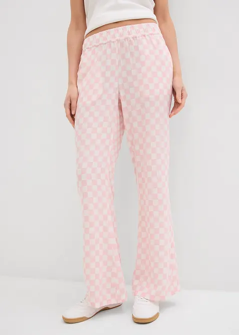 Karierte Marlenehose aus fließender Viskose, bonprix