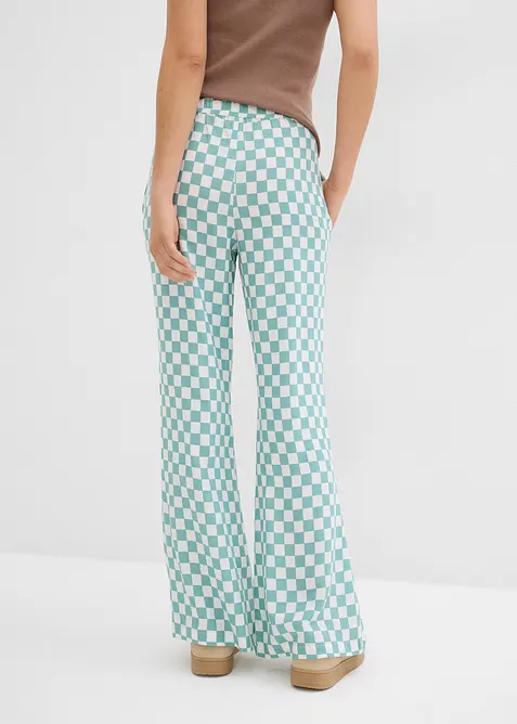 Karierte Marlenehose aus fließender Viskose, bonprix