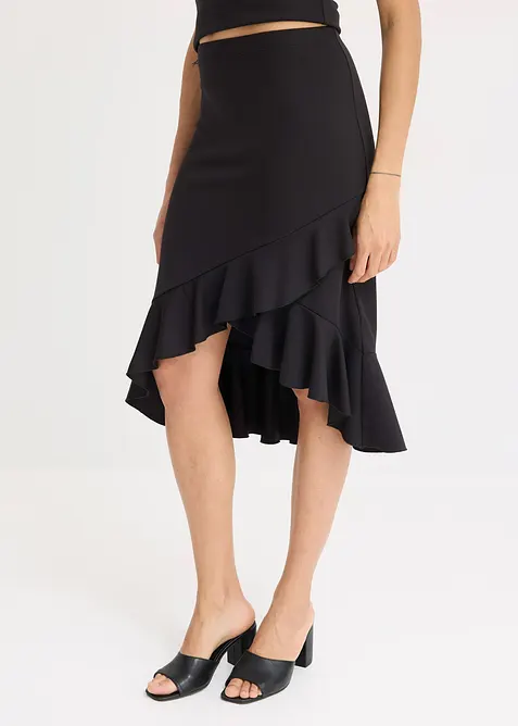 Jersey-Rock mit Volants, bonprix